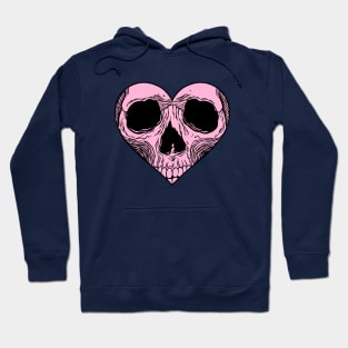 Pink Heart Skull Hoodie